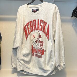 Galt Nebraska Huskers Cream Crewneck Sweater
